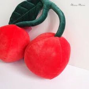 Meri Meri Red Velvet Decorative Cherry Pillow